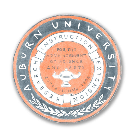 Auburn University Seal Sticker, Collegiate, Gameday