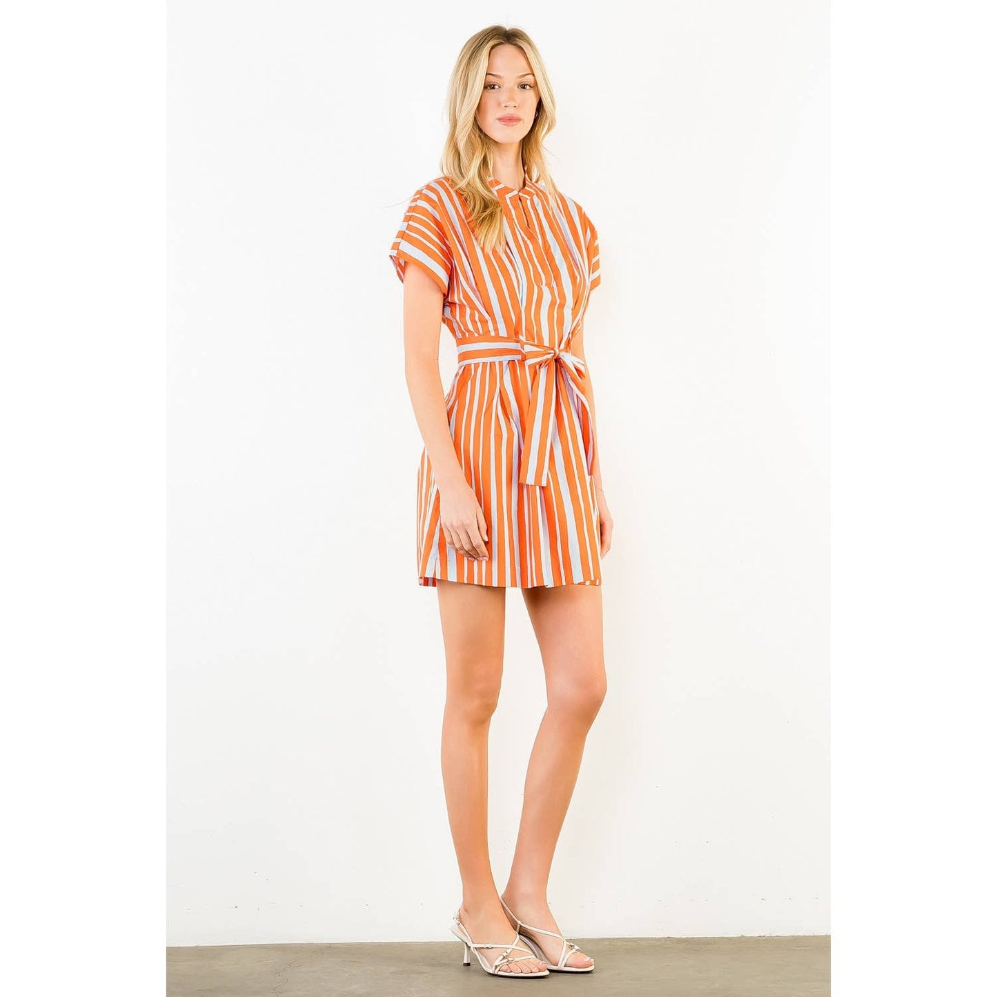Short Sleeve Stripe Dress