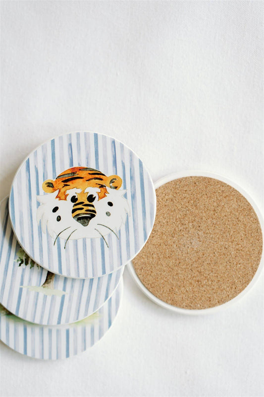 Ceramic Auburn Striped Coasters by Gracefully Made Art