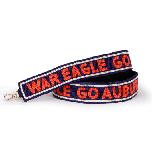 Auburn Tigers Hand-Beaded Purse Strap – 2"