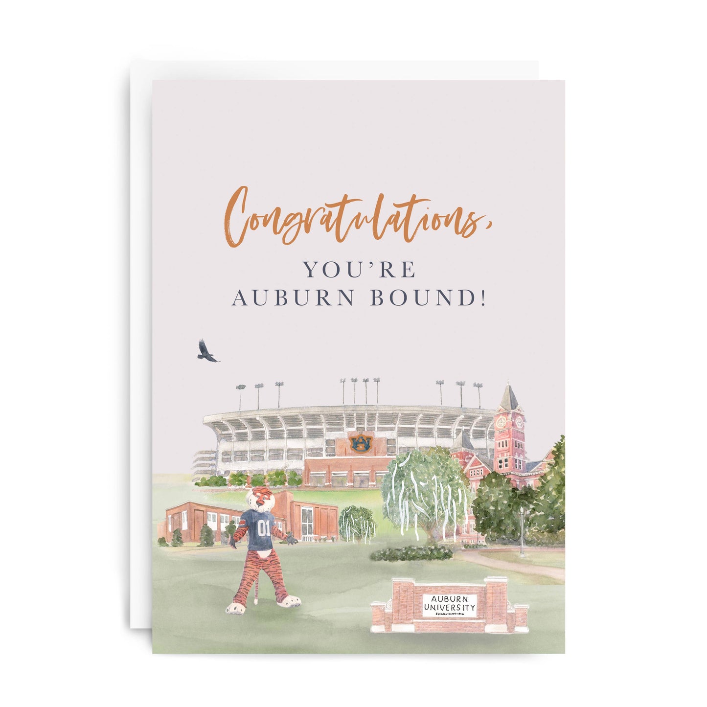 Gracefully Made Art “Congratulations, You’re Auburn Bound!” Greeting Card