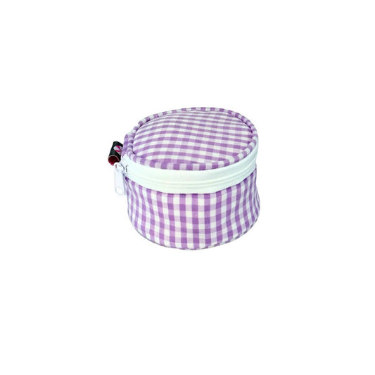 3" Lilac Gingham Mini Button | Mint