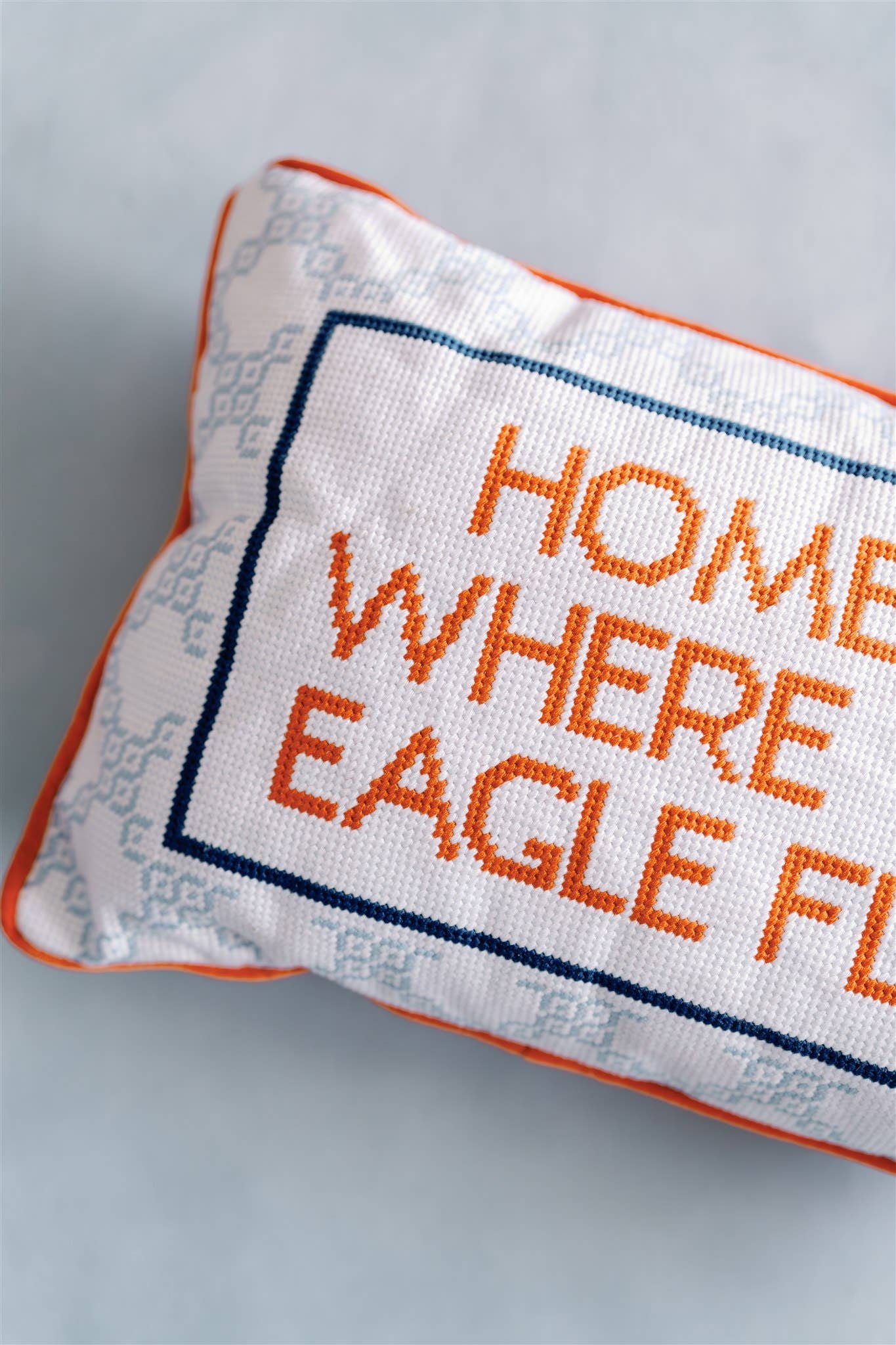 Gracefully Made Art Home Is Where the Eagle Flies Needlepoint Pillow | Auburn University Licensed