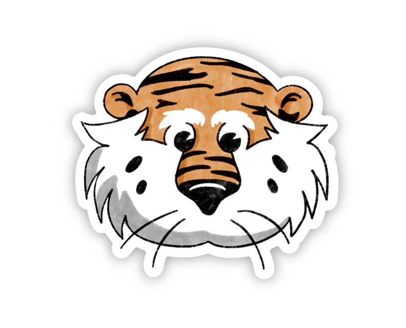 Gracefully Made Art Aubie the Tiger Sticker
