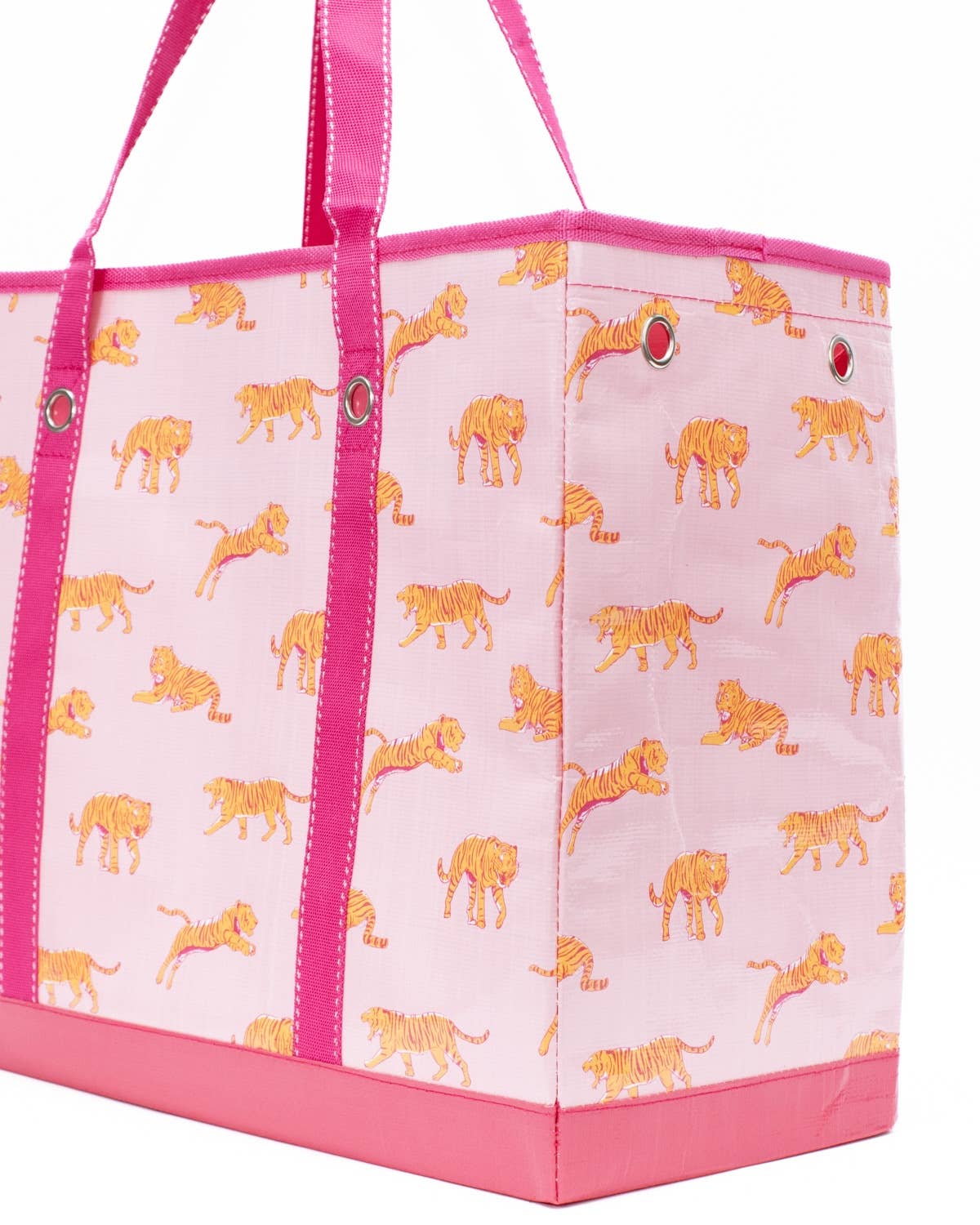 Tiger Walk Market Tote – Light Pink & Orange