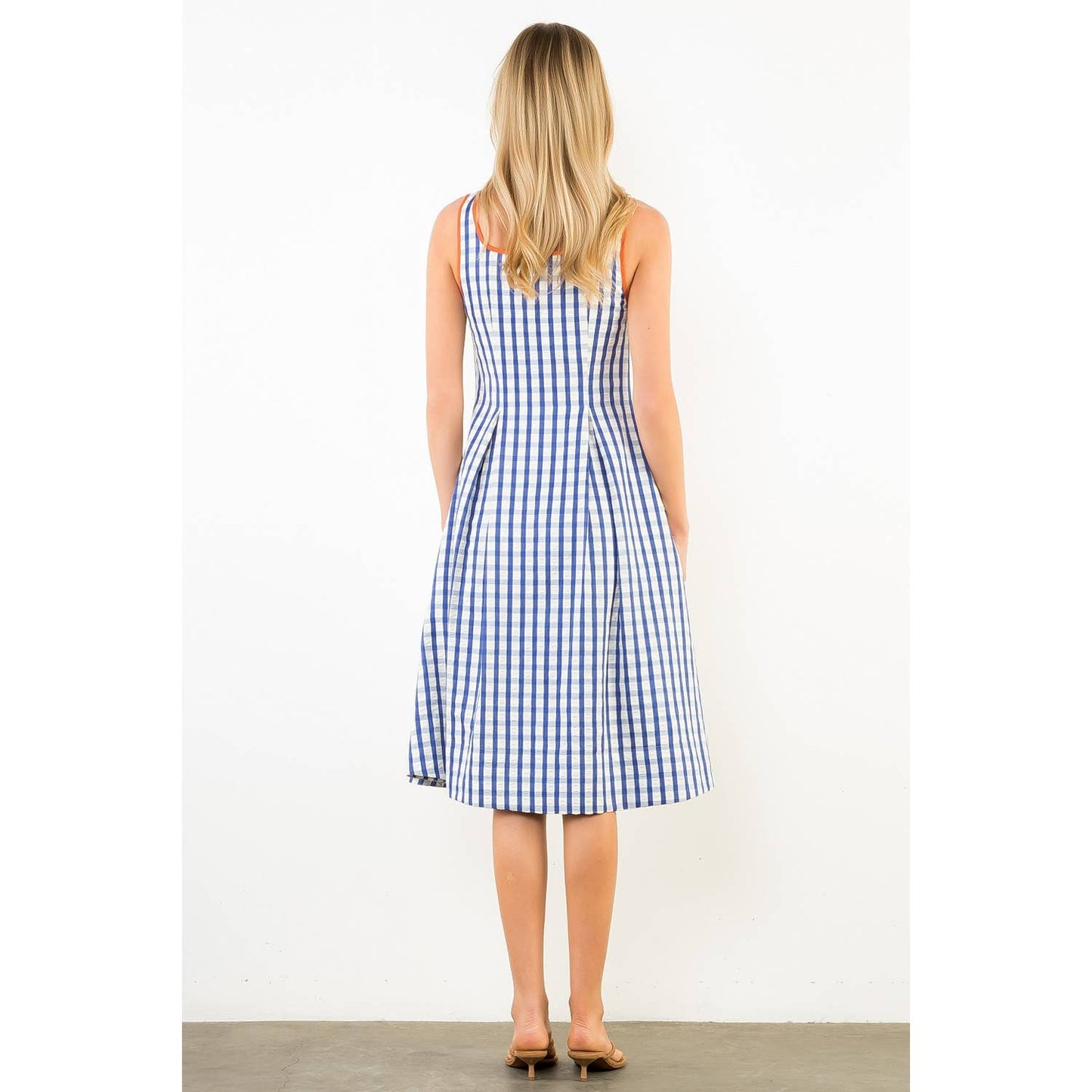 Thin Strap Gingham Pattern Dress
