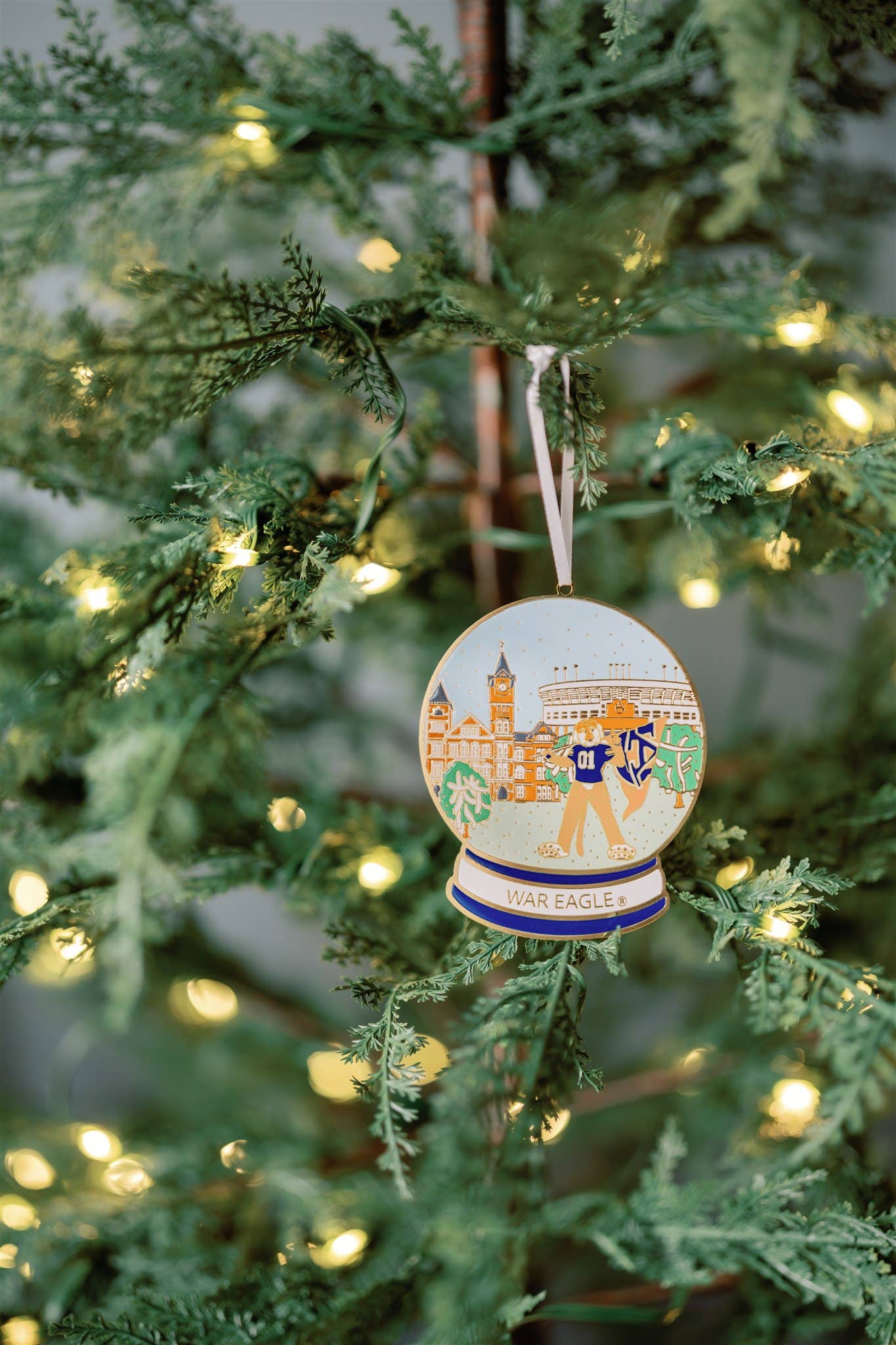 Enamel Auburn University Snow Globe Ornament, Christmas