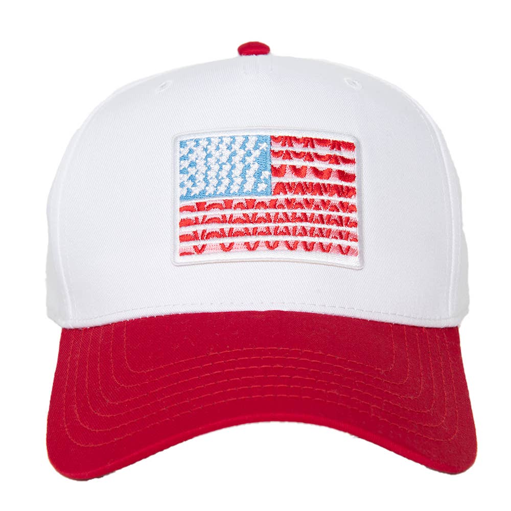 American Flag Patch Two-Tone Structured Hat
