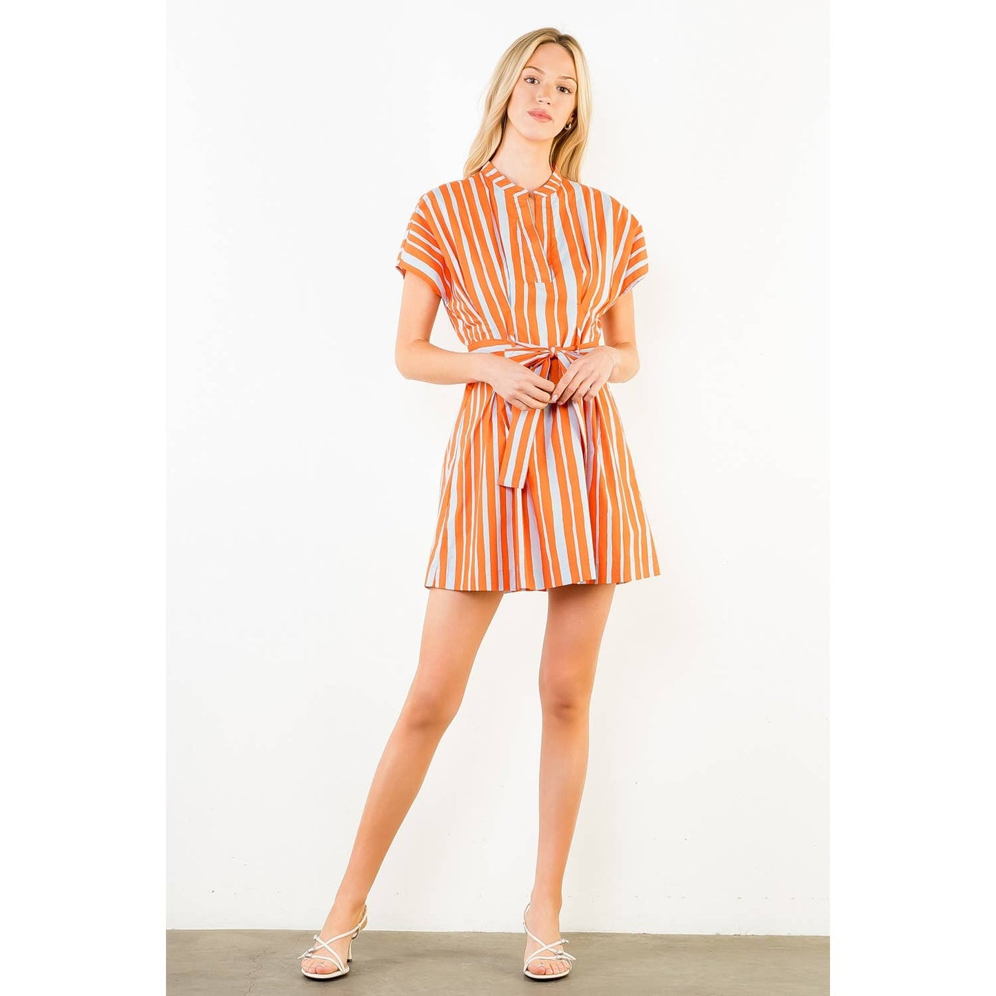 Short Sleeve Stripe Dress