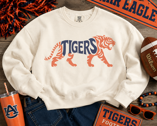 Tigers Vintage Comfort Colors® Ivory Cropped Sweatshirt