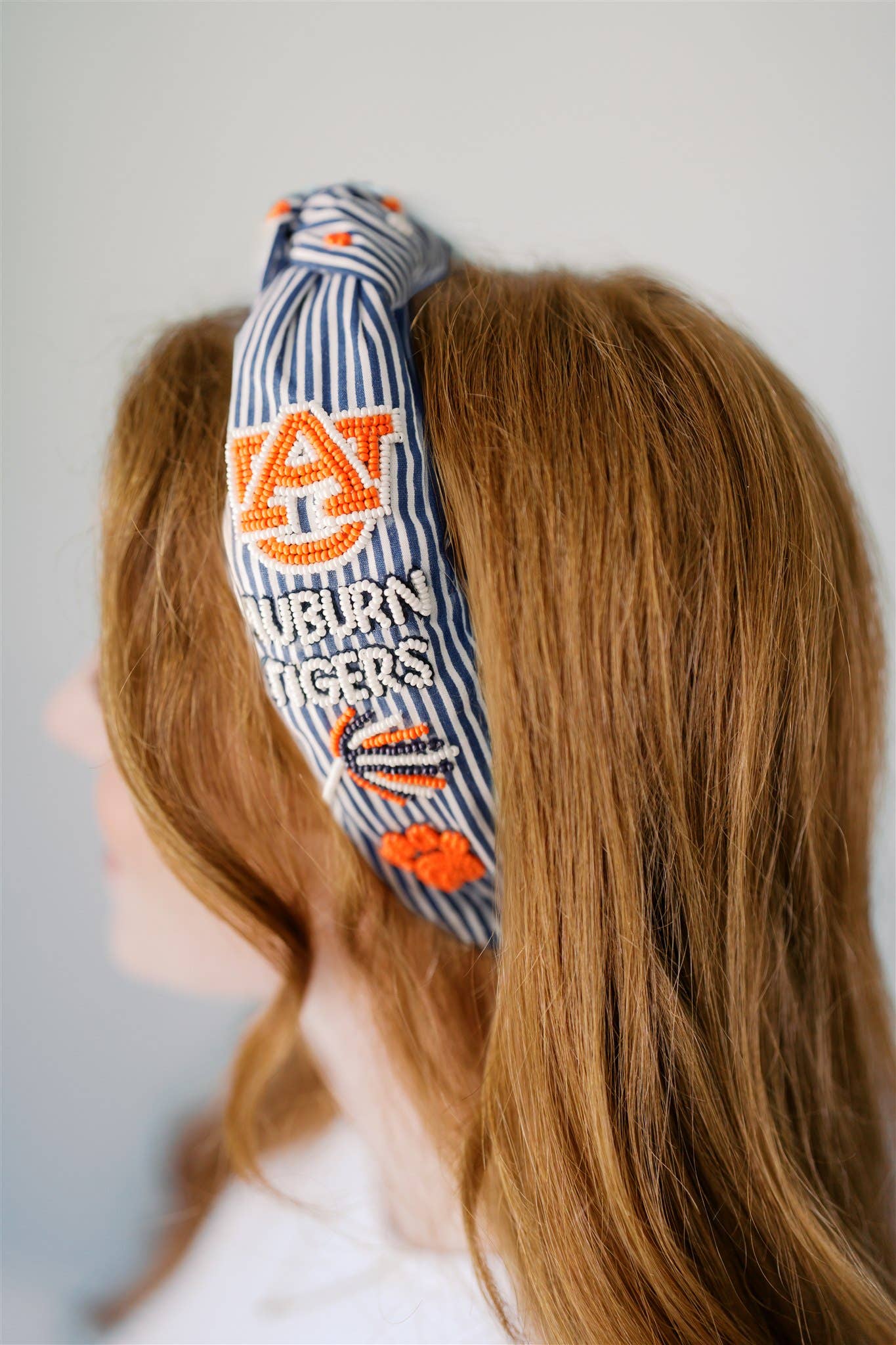Gracefully Made Art Auburn University Striped Headband