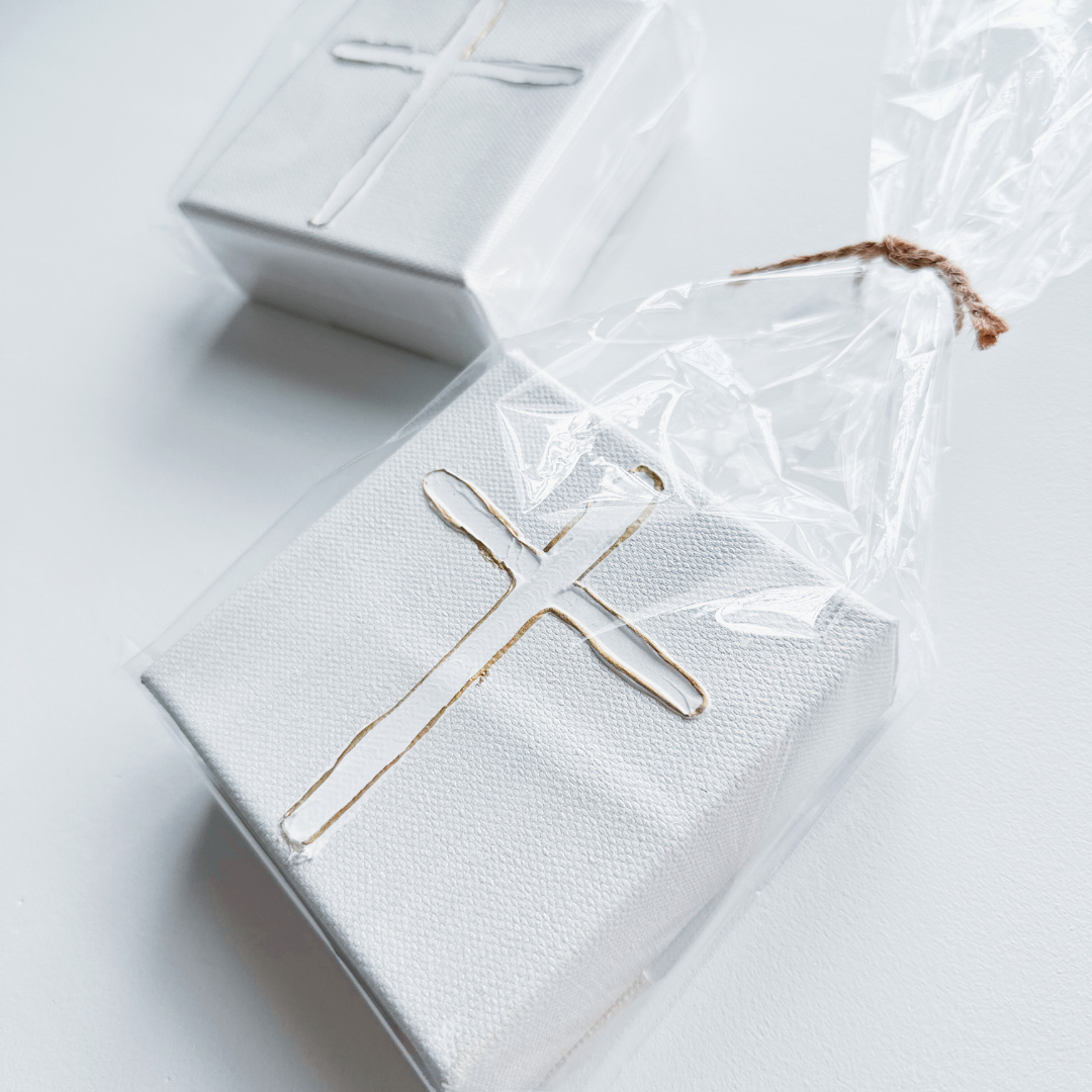 Metallic Pearl Cross – Hand-Painted Textured Art