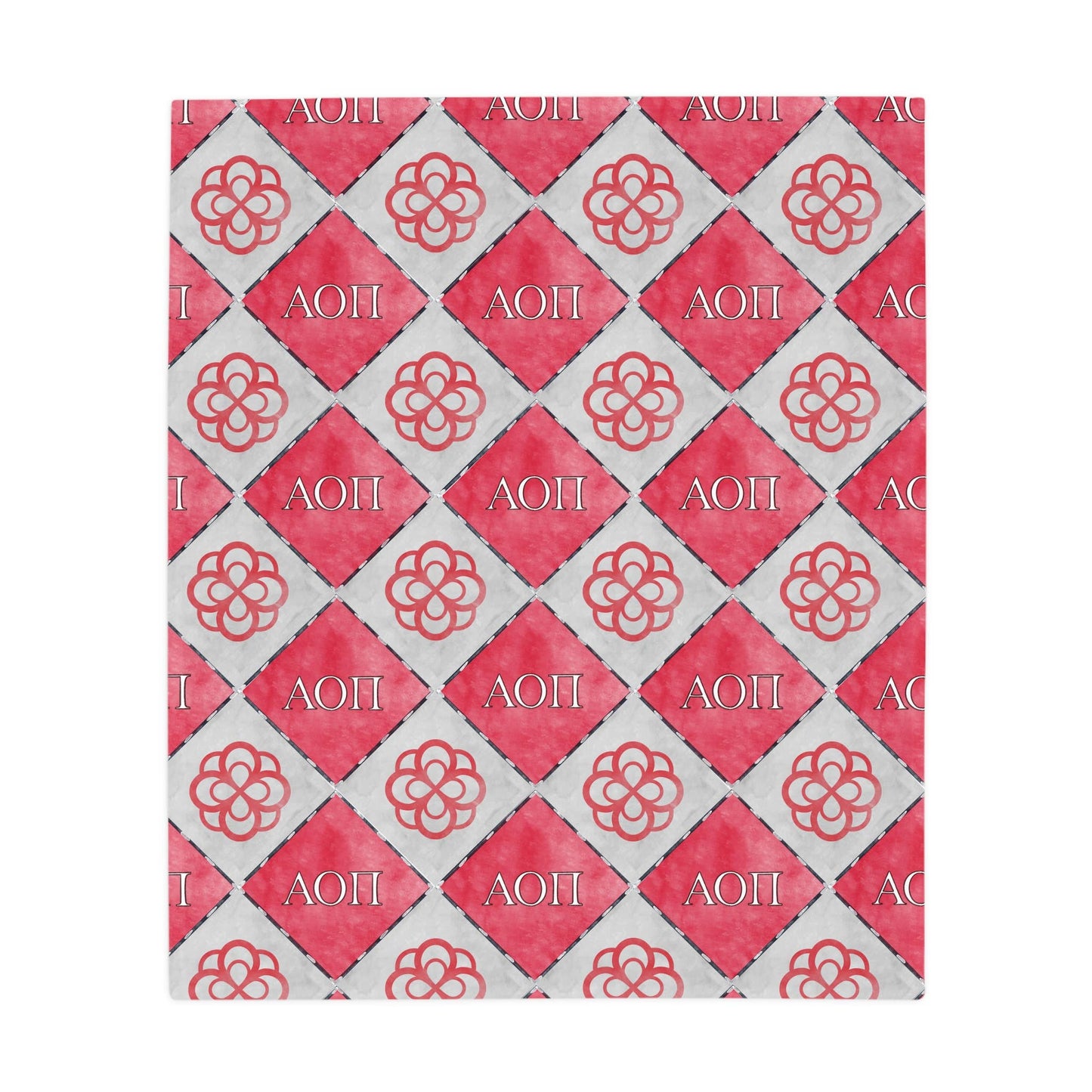 Alpha Omicron Pi Flannel Fleece Blanket, Sorority