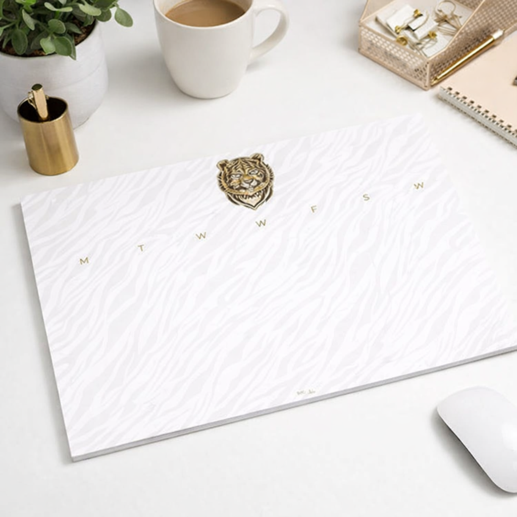 Easy Tiger Weekly Planner | White & Gold | 11 × 8.5 | 52 Pages
